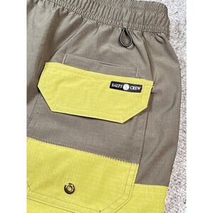 Salty‎ Crew Mens XL Olive Green Two-Tone Hybrid Beach Shorts Casual